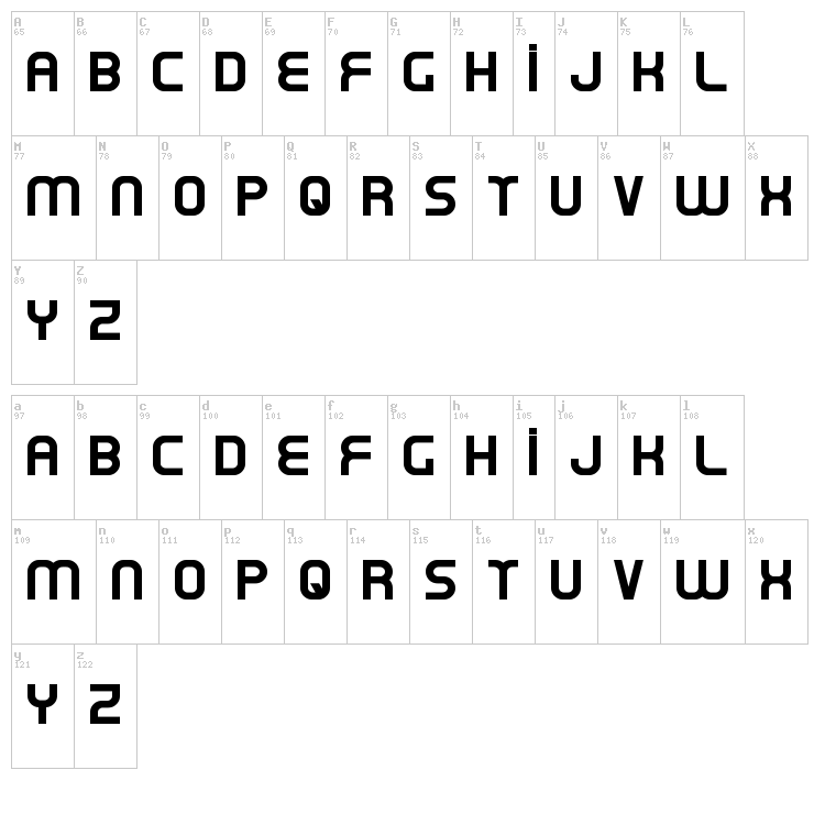 Oxin font map